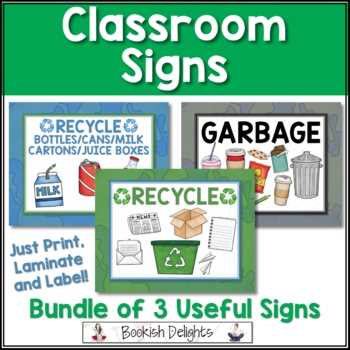 free printable recycling signs for bins