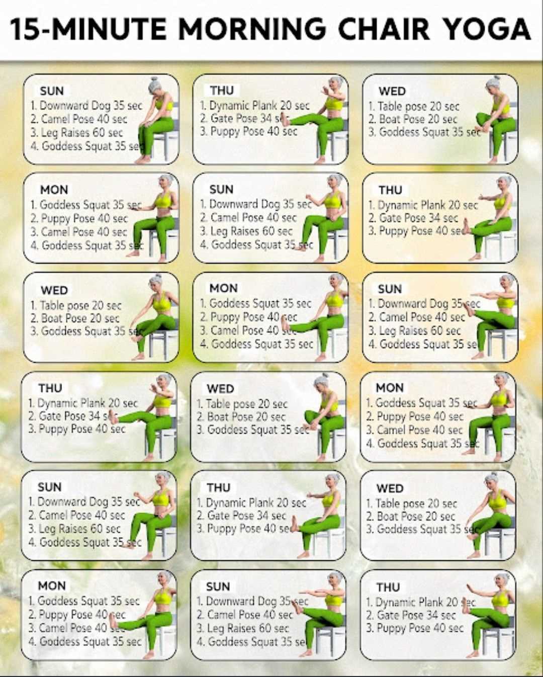 chair yoga chart free printable