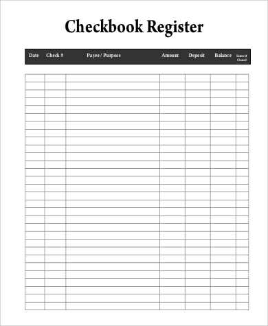 check book registers printable free