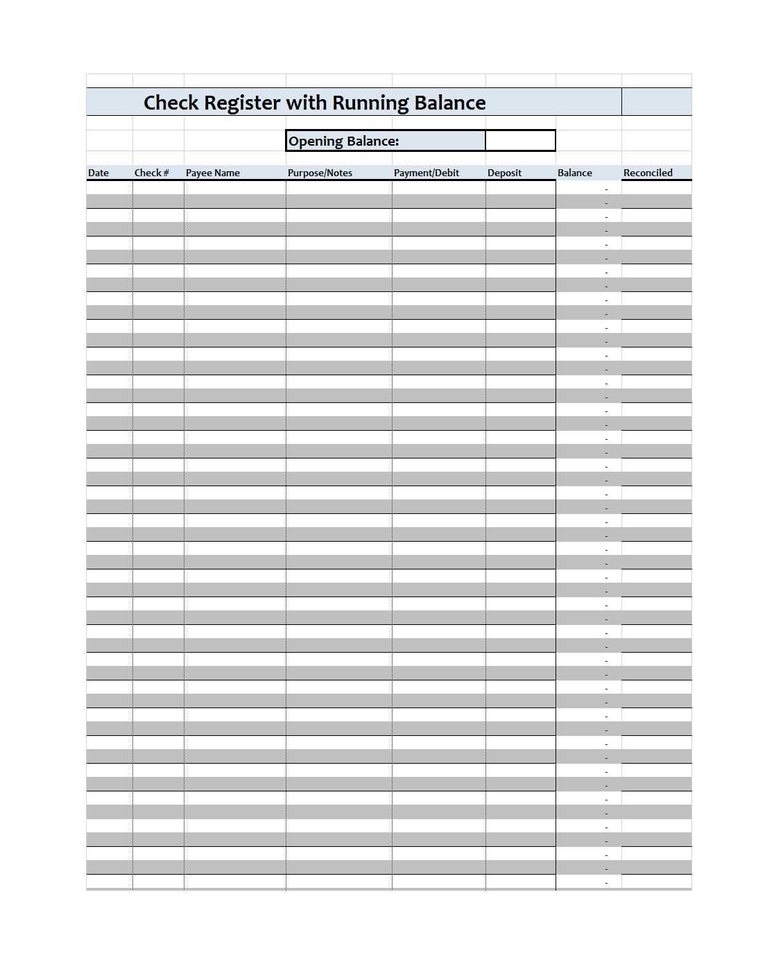 check registers printable check registers printable