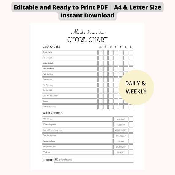 chore chart free printable chore chart free printable