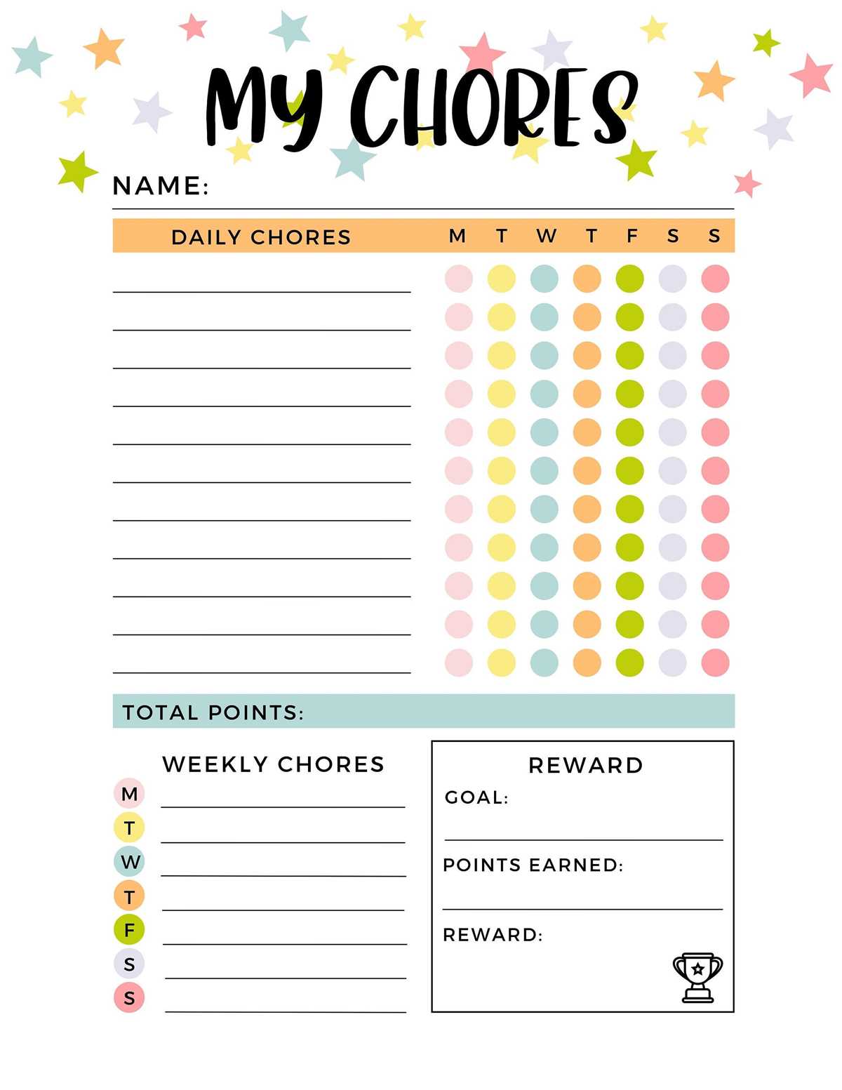 chore list printable chore list printable