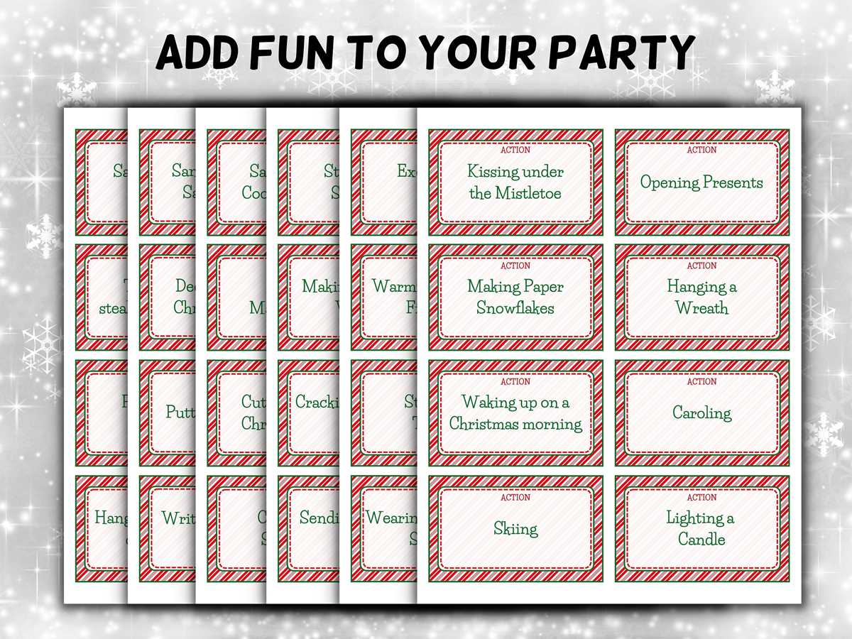 christmas charades game printable christmas charades game printable
