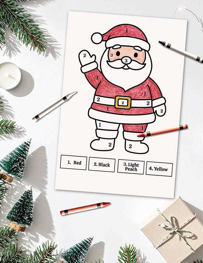 christmas coloring by number pages printable