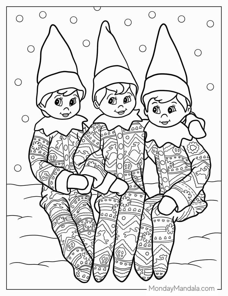 christmas elf printable coloring pages