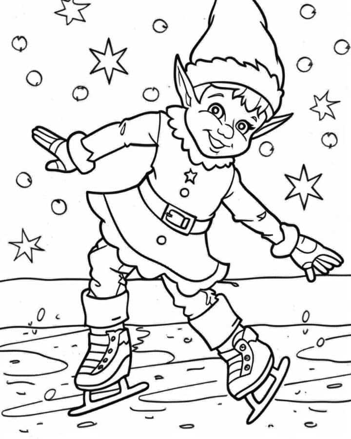 christmas elf printable coloring pages