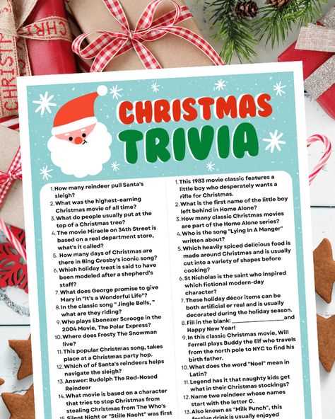christmas movie trivia game printable