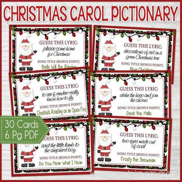 christmas pictionary words printable