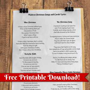 christmas songs and lyrics printable