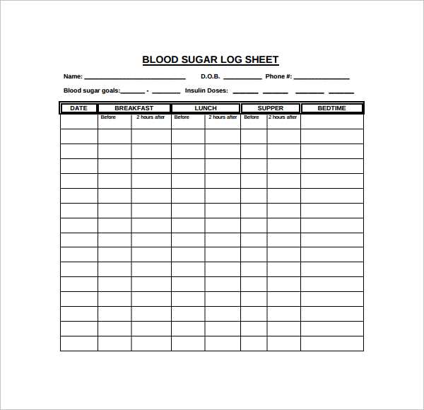 free printable diabetic log sheets