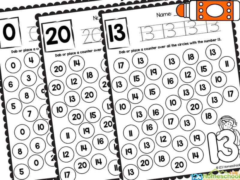 number recognition printables