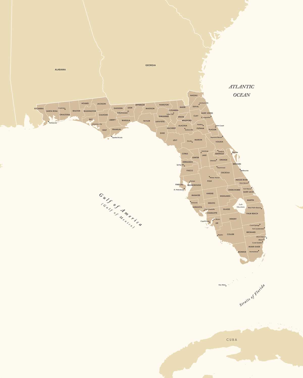 florida county map printable
