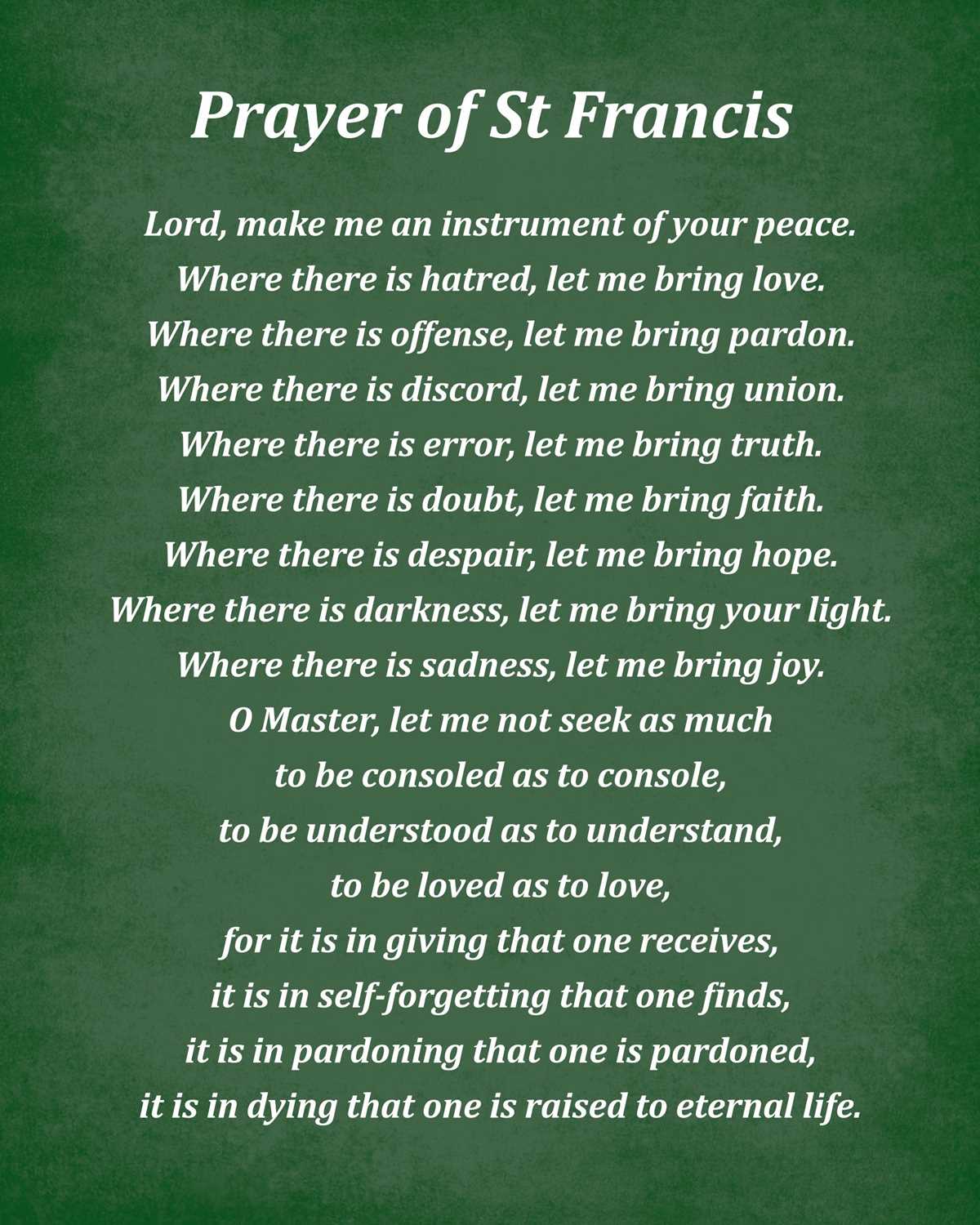 prayer of saint francis printable