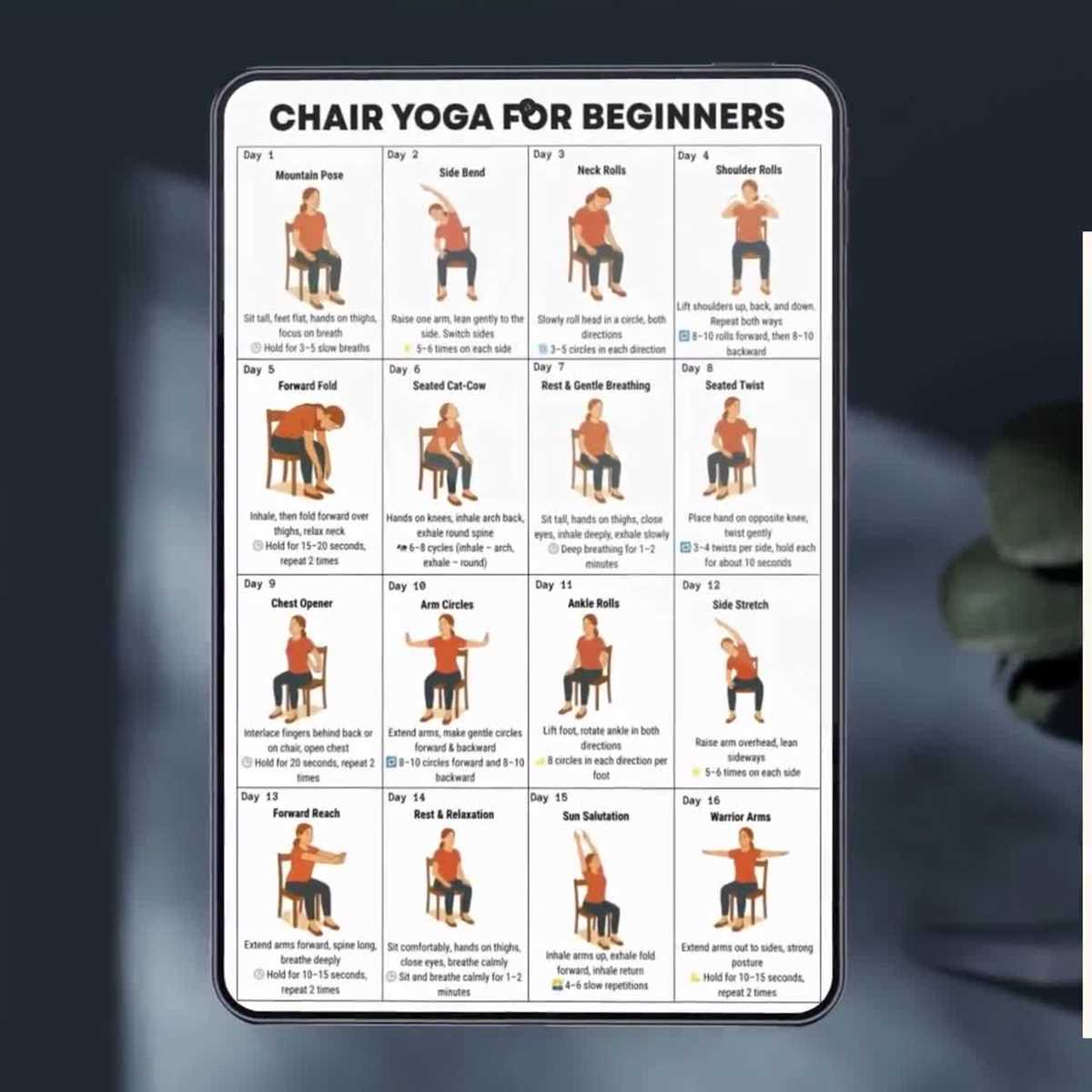 printable chair yoga plan