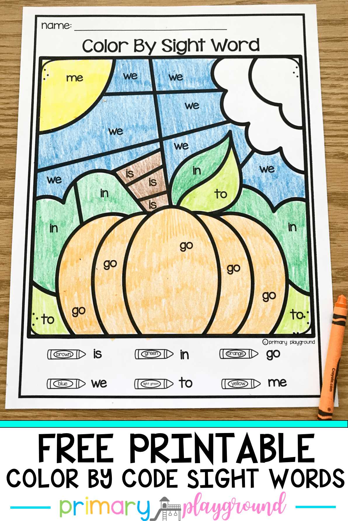 color sight words printable color sight words printable