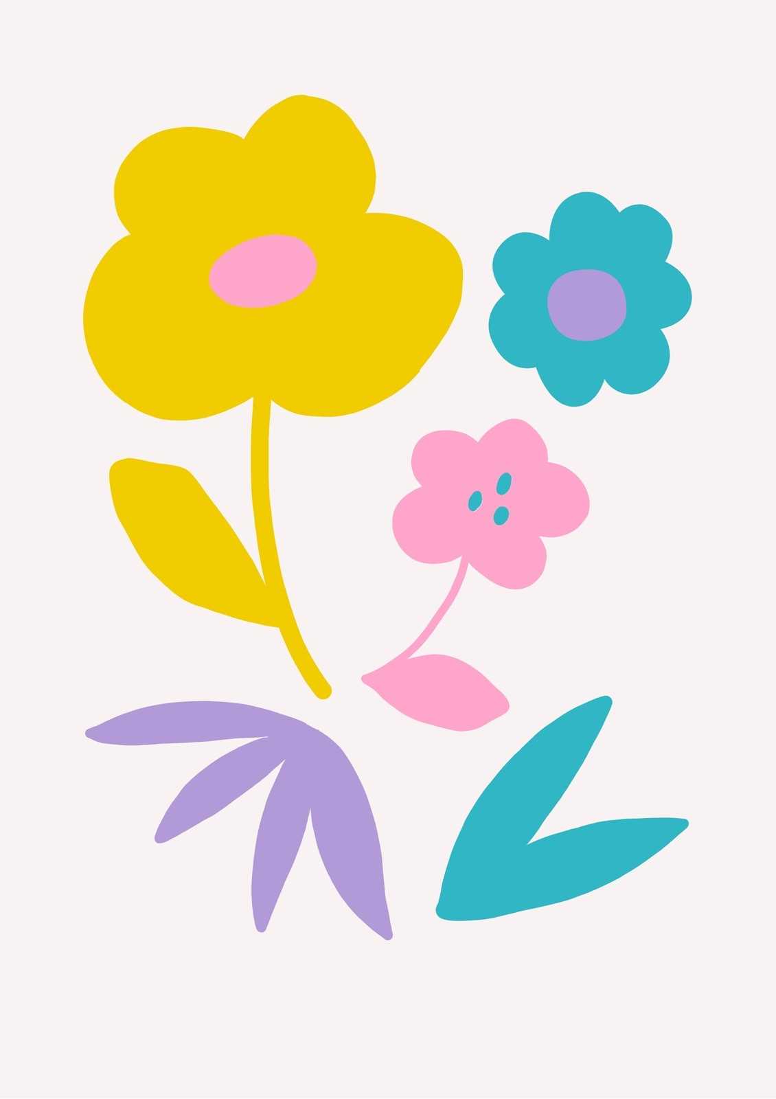 colored flowers printable