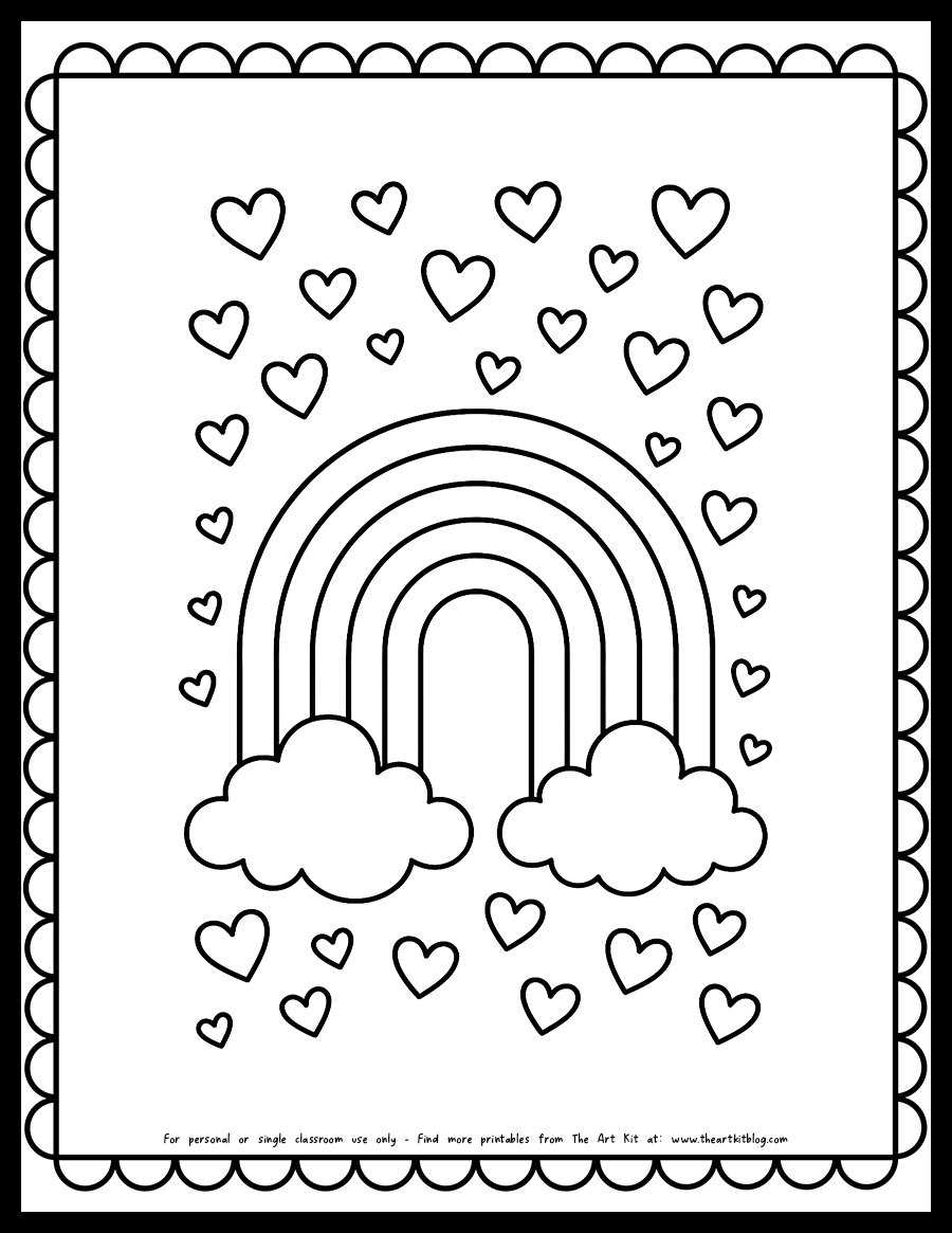 coloring rainbow printable coloring rainbow printable