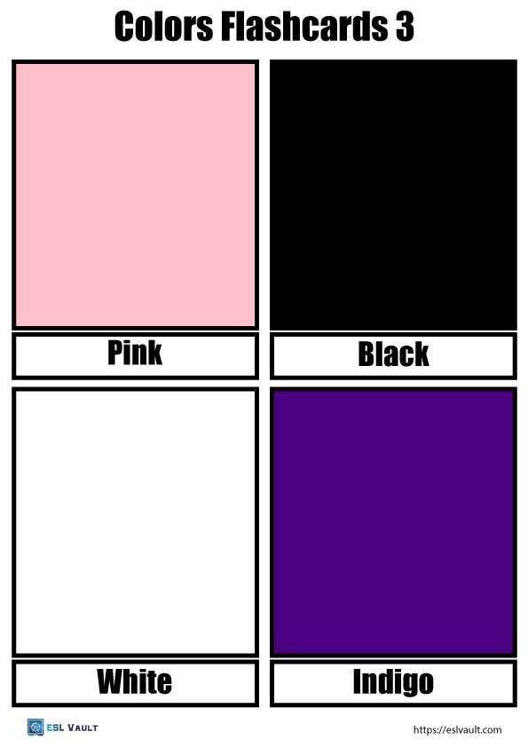 colors flashcards printable colors flashcards printable