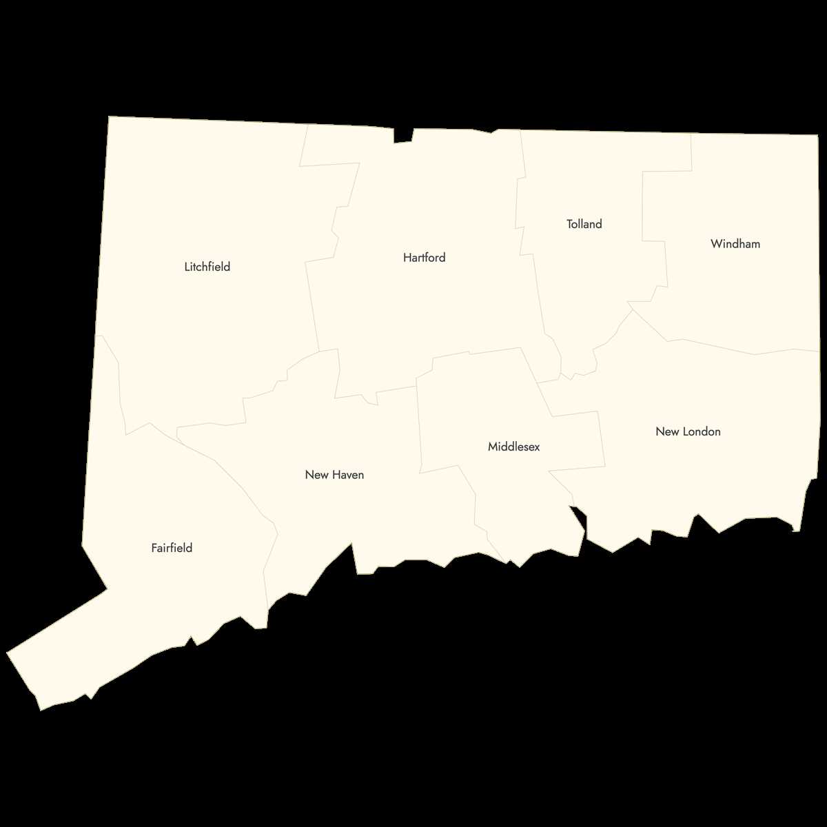 connecticut county map printable