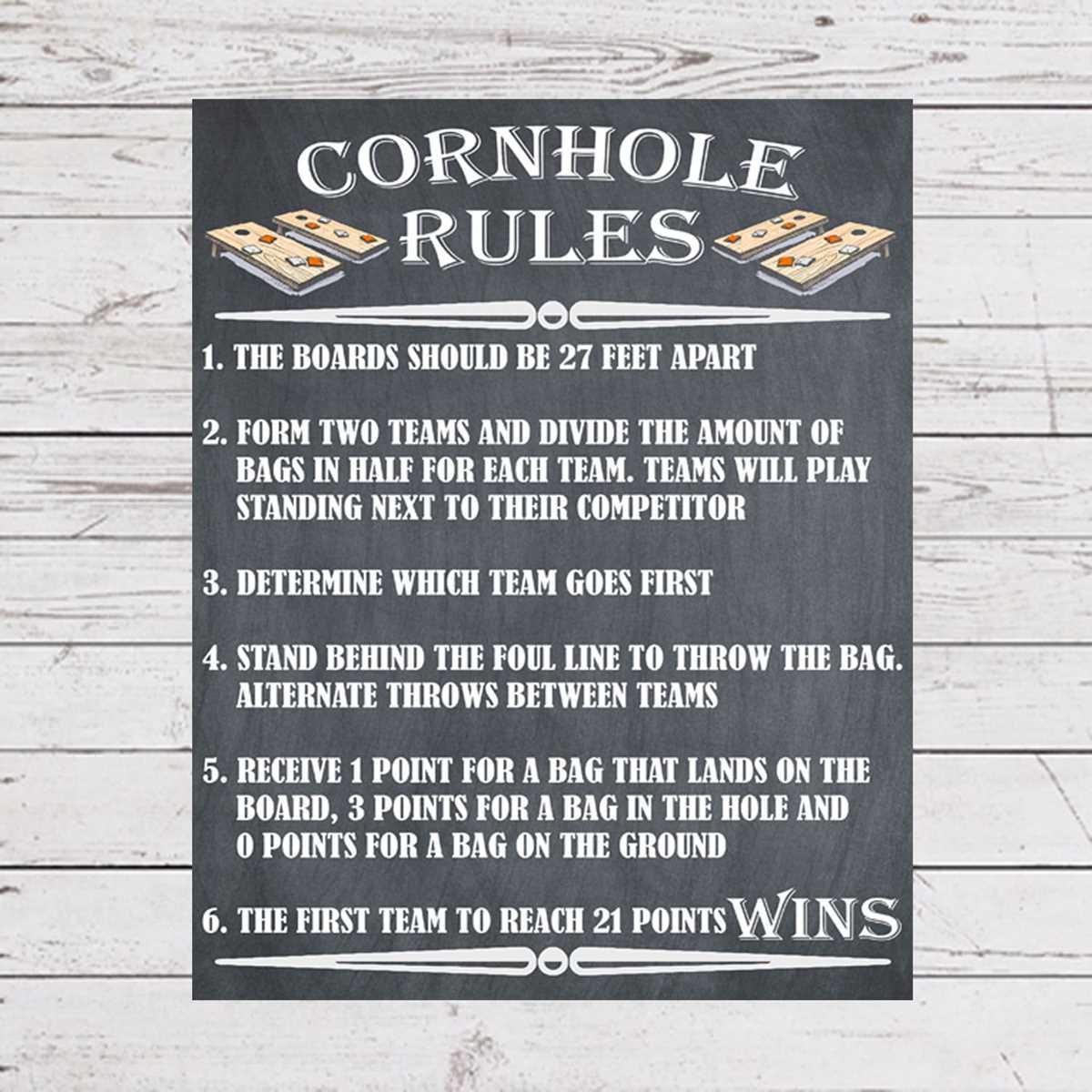 corn hole rules printable