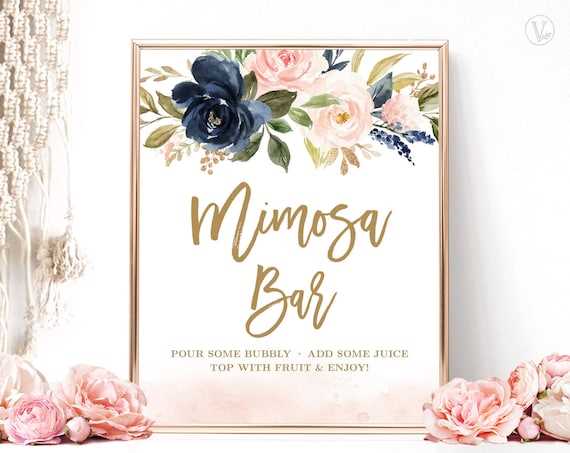 printable mimosa bar sign
