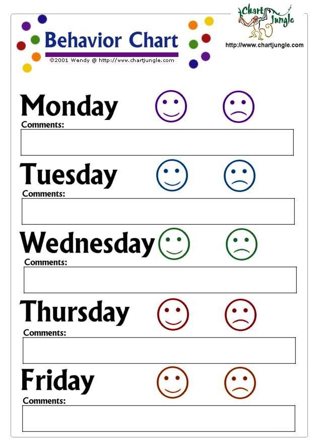 behavior chart free printable behavior chart free printable