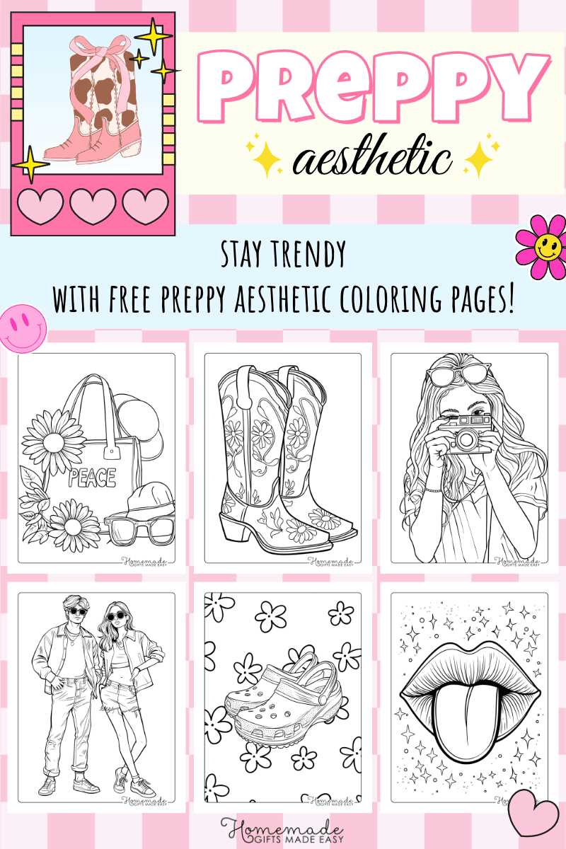 cute aesthetic coloring pages printable