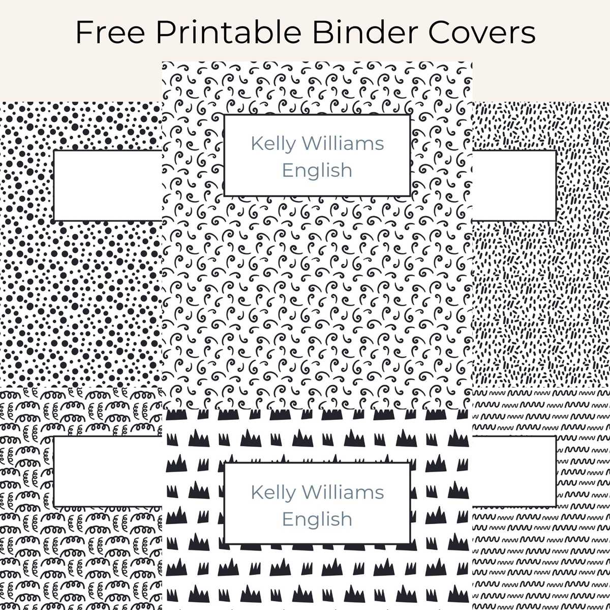 cute binder covers printable