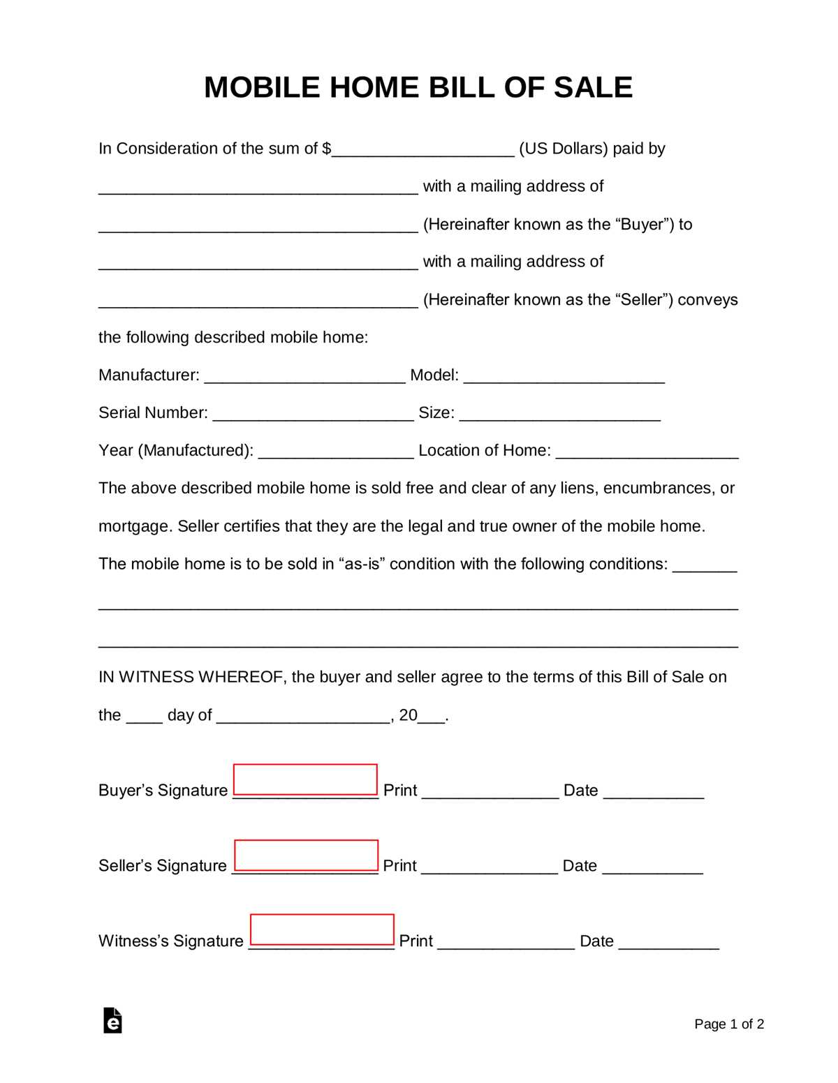 free printable bill of sale texas