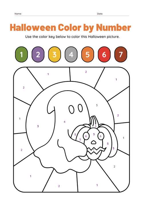halloween color by number printable
