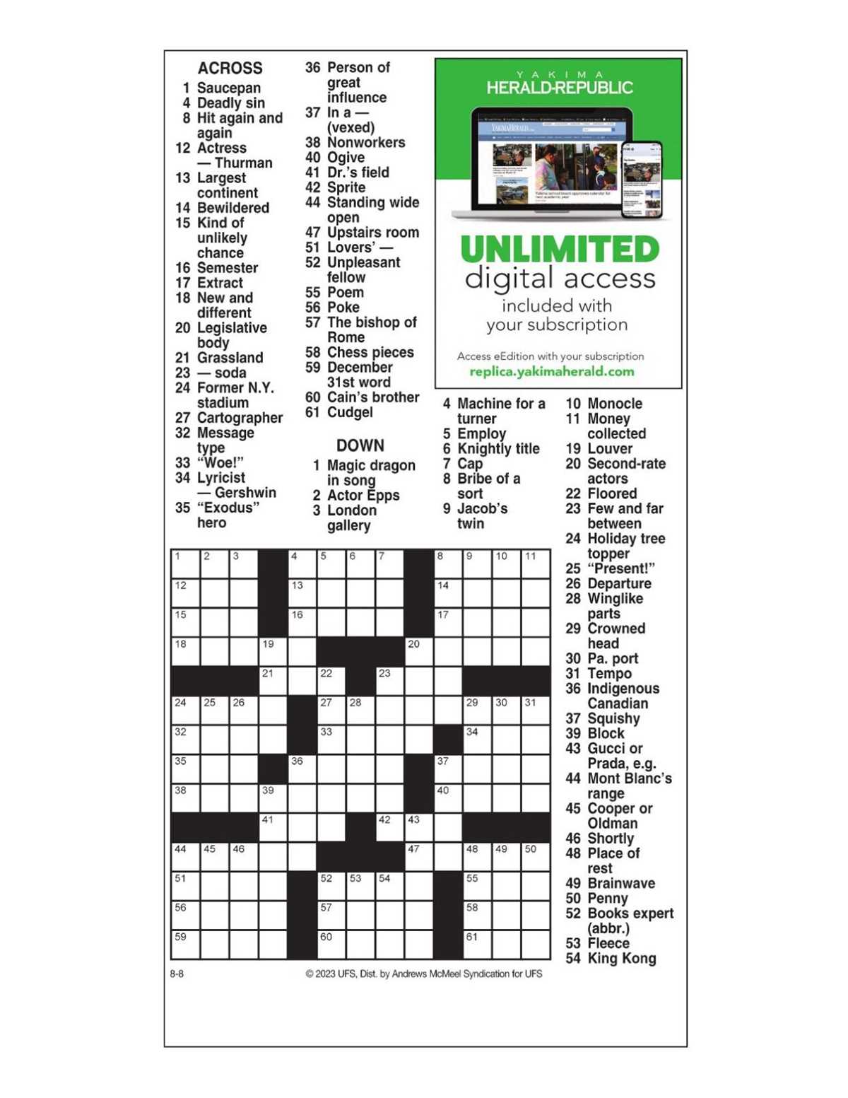 daily commuter crossword printable