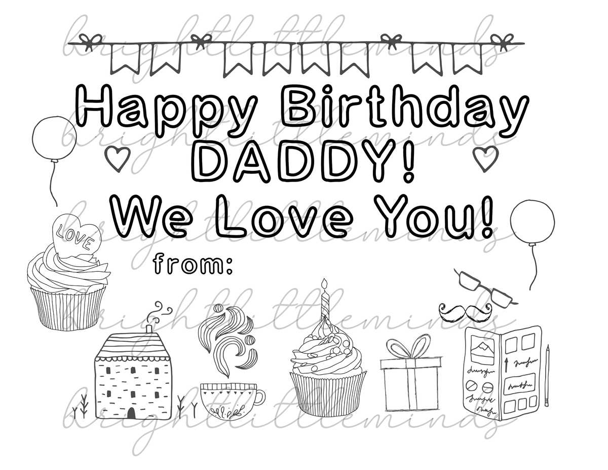happy birthday daddy printable cards happy birthday daddy printable cards