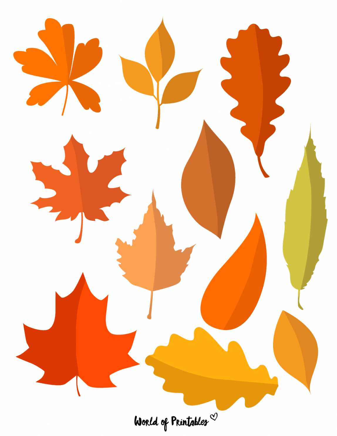 fall leaves free printables