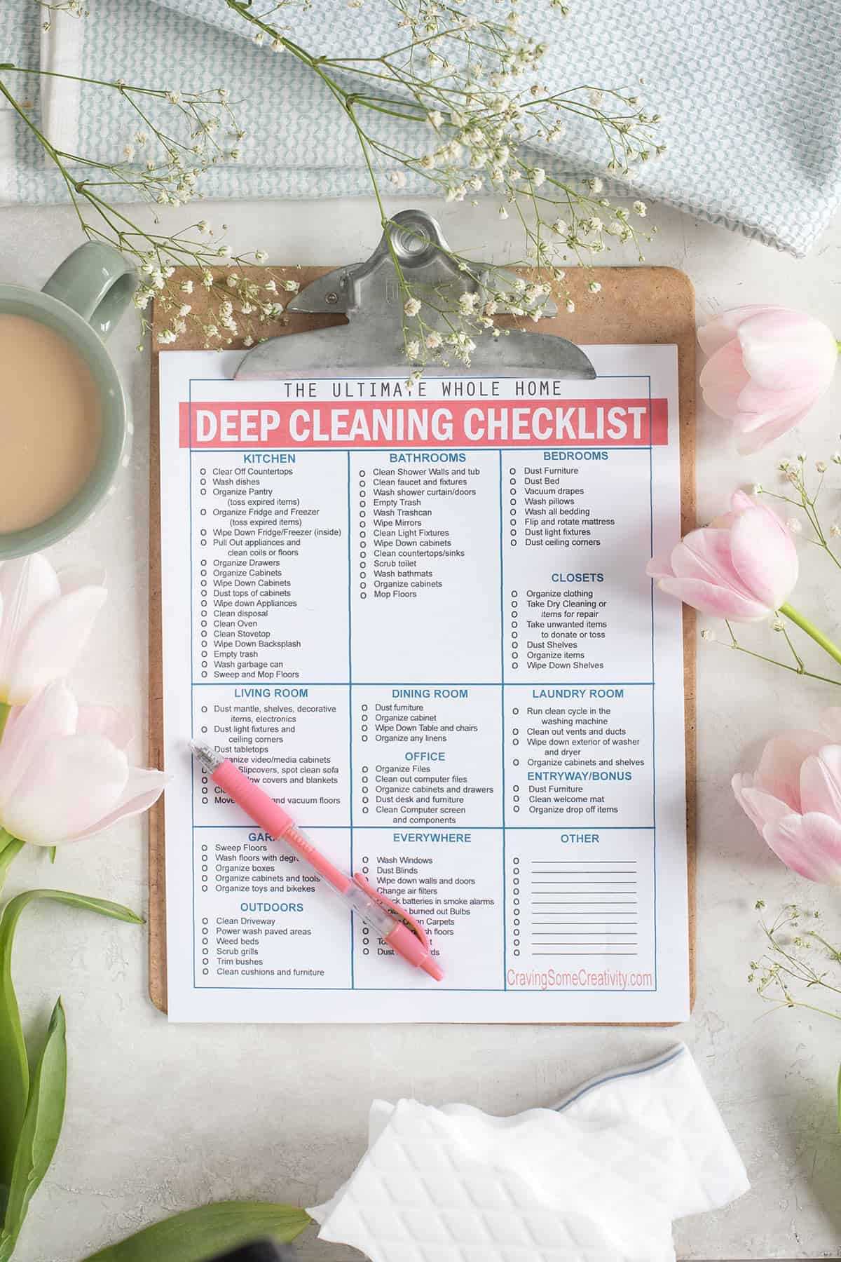 deep cleaning checklist printable deep cleaning checklist printable