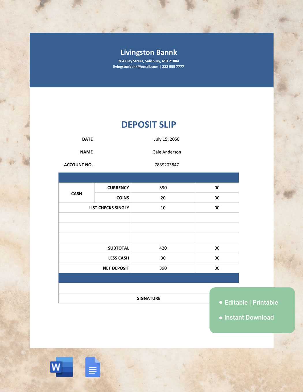 blank deposit slip printable blank deposit slip printable