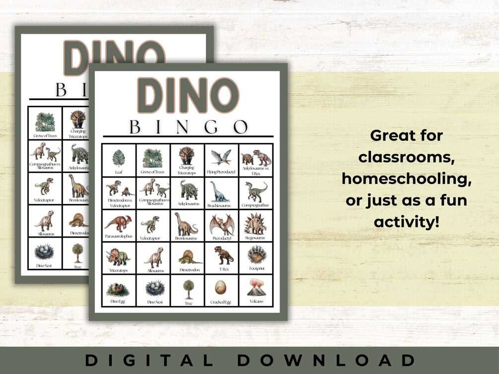 dinosaur bingo game printable dinosaur bingo game printable