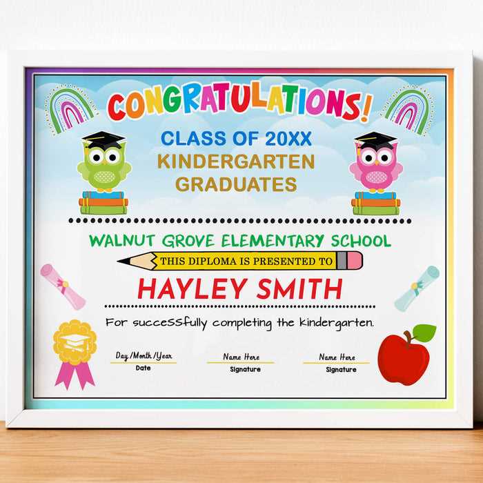 diploma for kindergarten printable