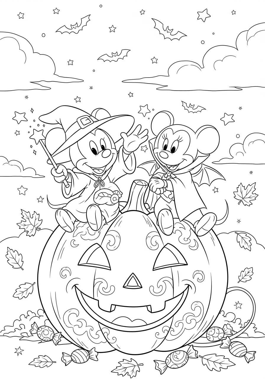 disney halloween coloring pages free printable