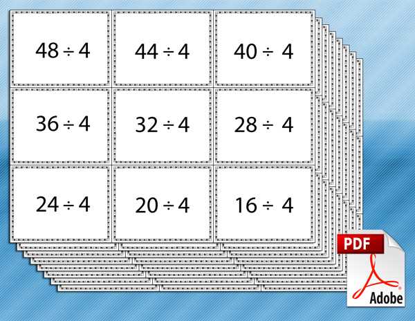 division flash cards printable division flash cards printable