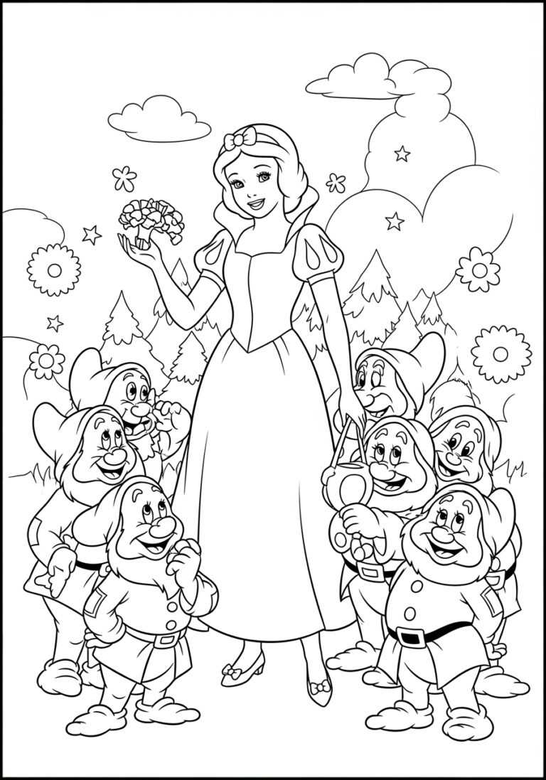 printable snow white coloring pages
