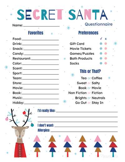 secret santa questions free printable