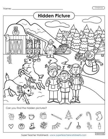 christmas hidden pictures printable