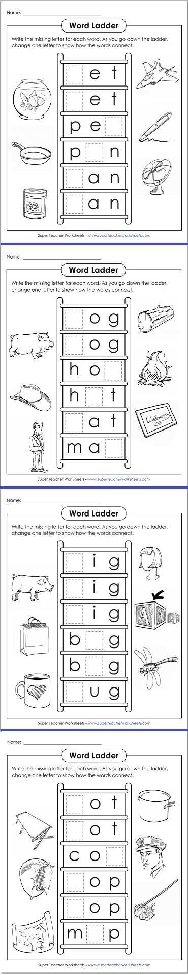 printable word ladders