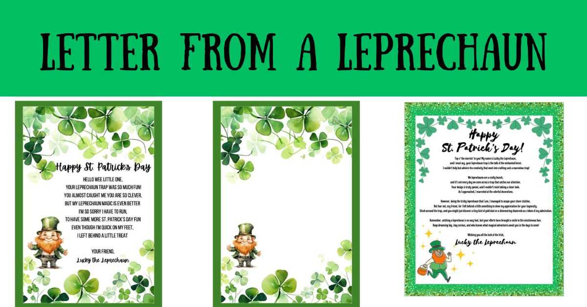 leprechaun note printable leprechaun note printable