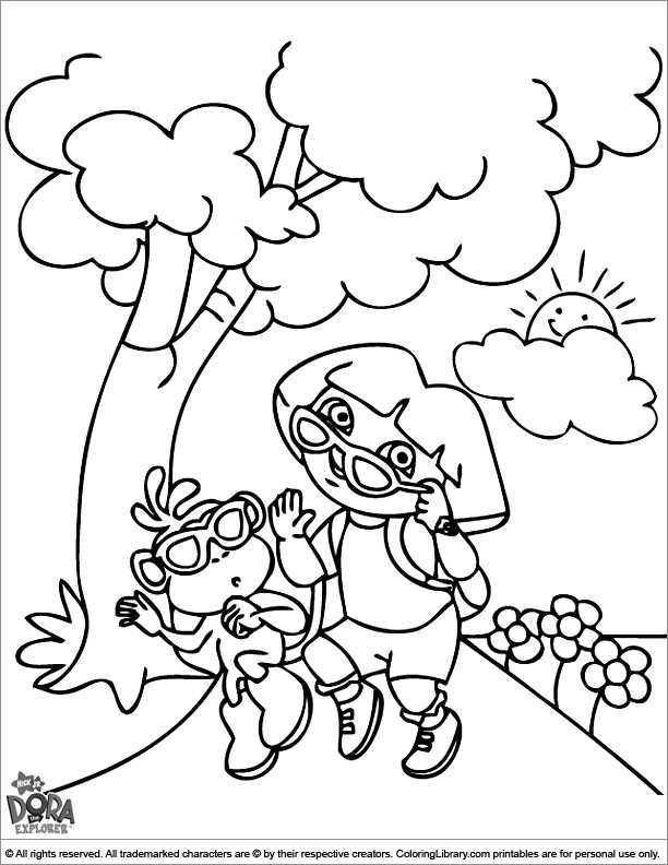 dora the explorer coloring pages printable