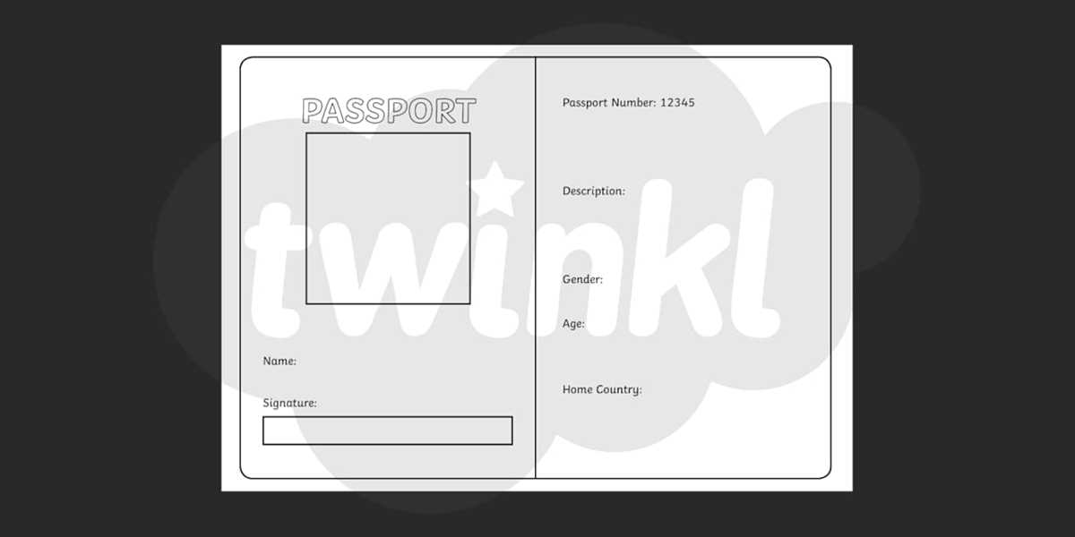 pretend passport printable pretend passport printable