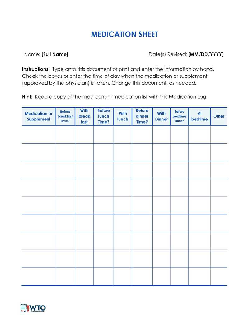 free printable wallet medication card