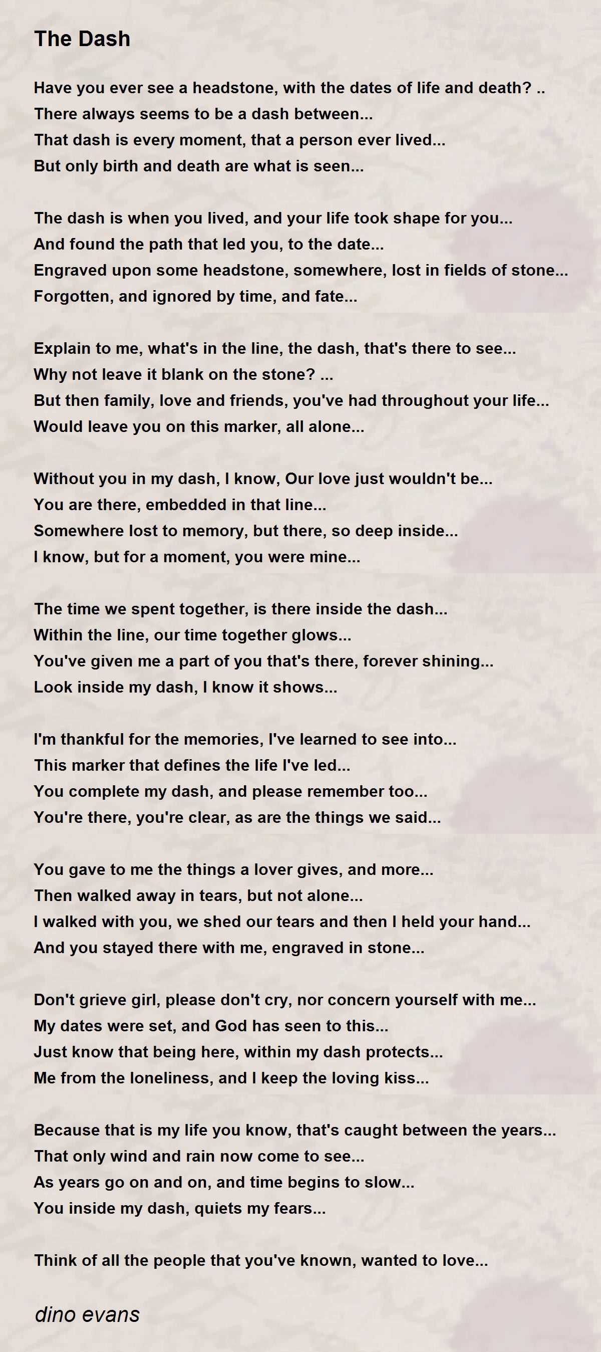 the dash poem printable free