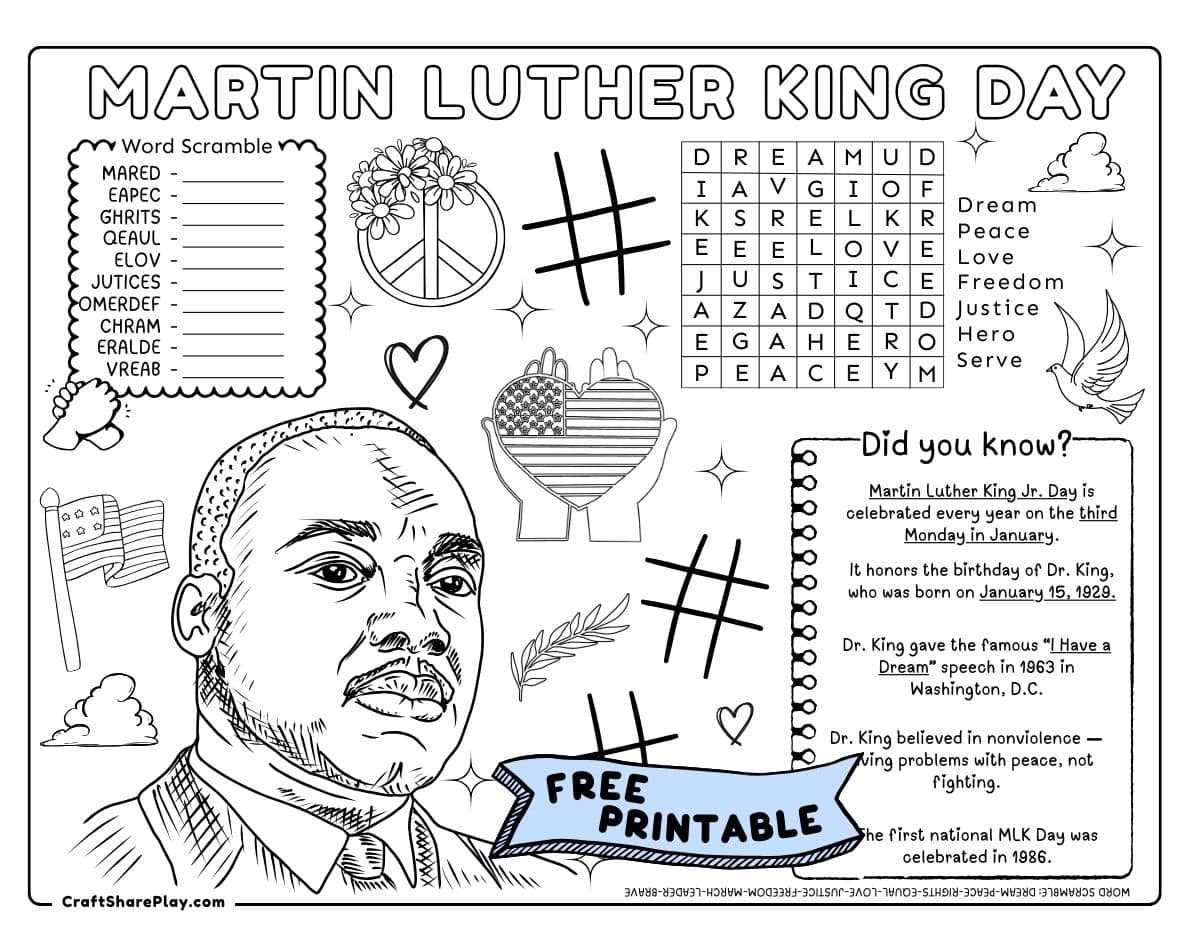 free printable martin luther king jr worksheets for kindergarten free printable martin luther king jr worksheets for kindergarten