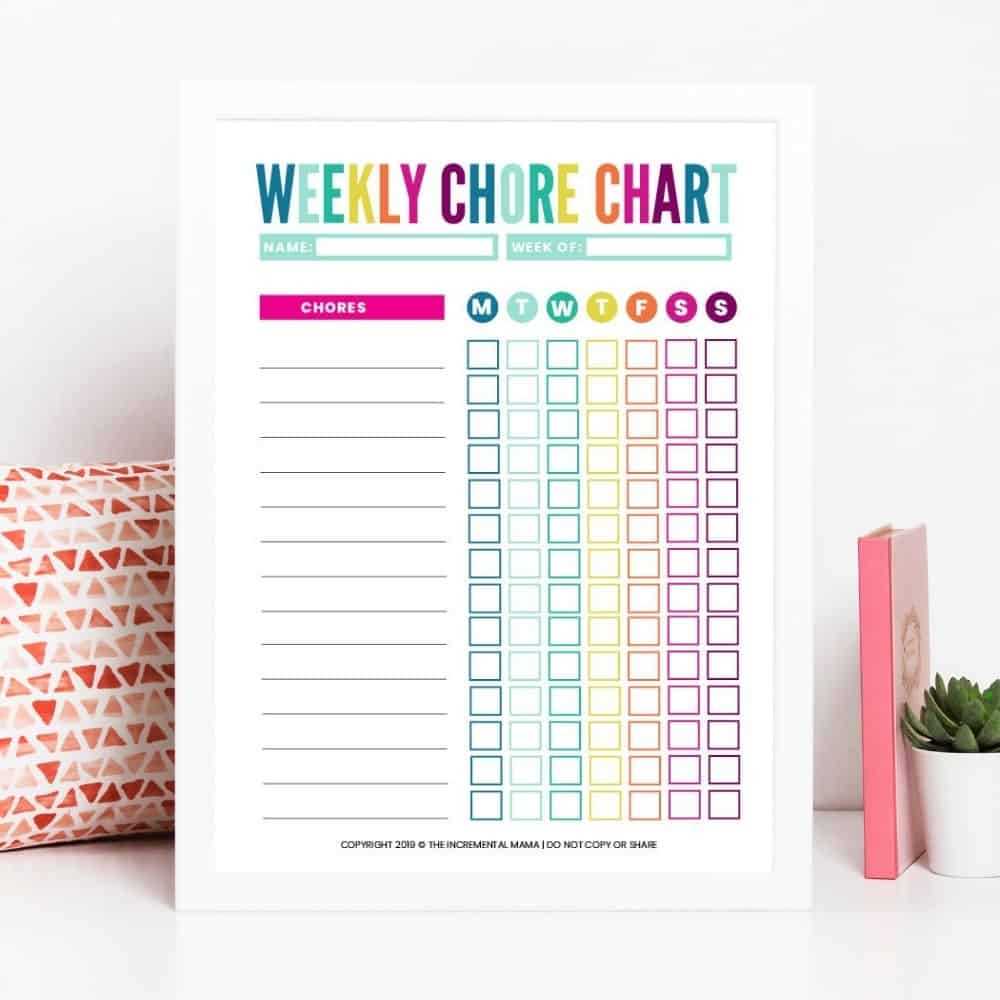 free printable blank weekly chore chart